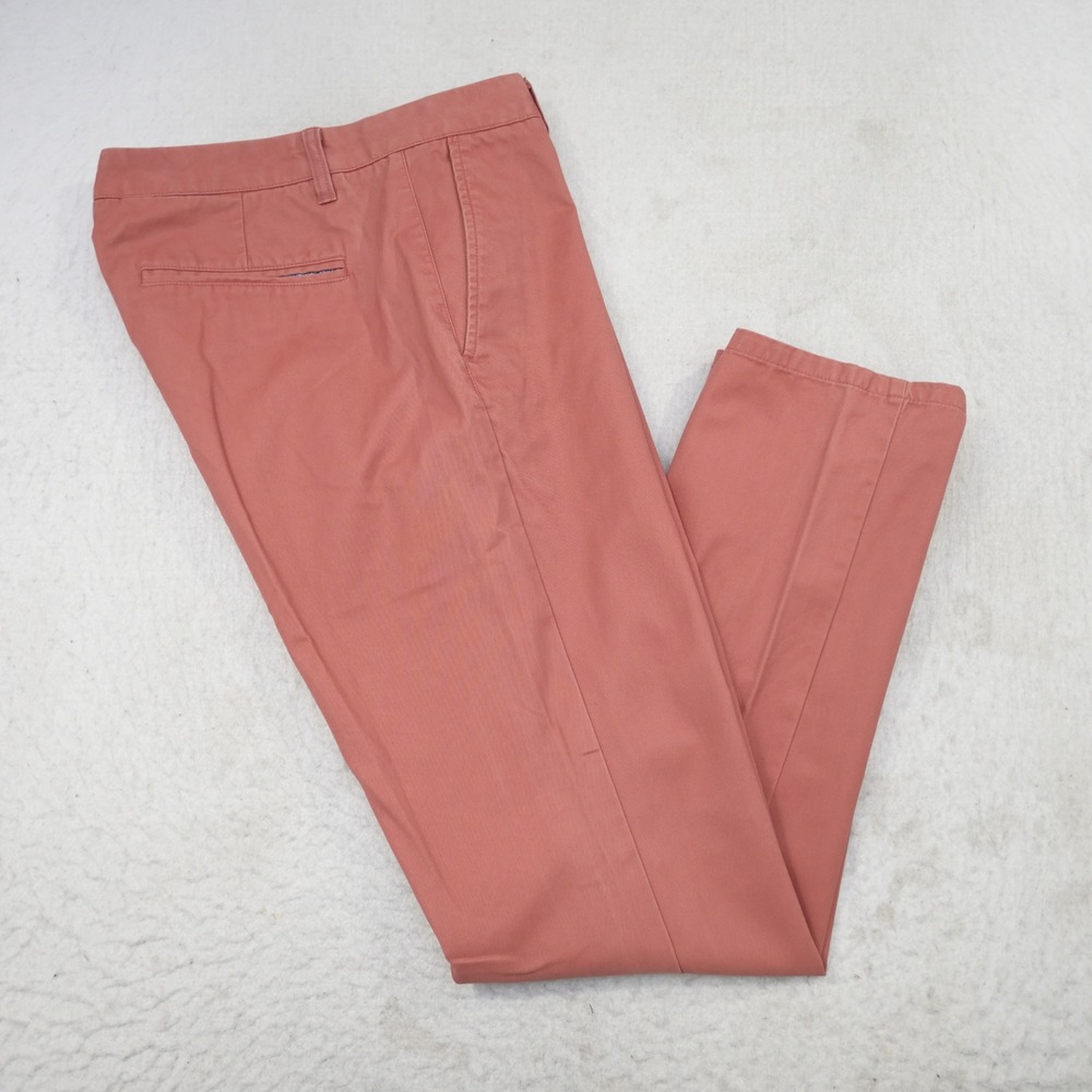 Bonobos Chinos Mens 31x30 Slim Straight Salmon Pink Cotton Casual Pants